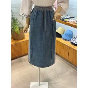 [레코브](광주신세계)데님 배색 스커트(LC61E3SK515X)
