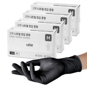 코멧 니트릴장갑 블랙, 중(M), 400개입, 1개 one option