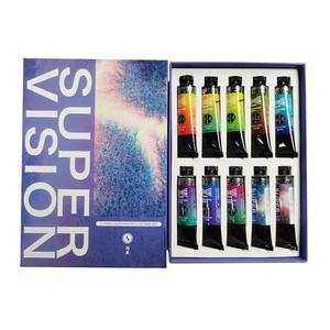 슈퍼 비전 15ml 10 색 계층화 된 컬러 수채화 페인트 튜브 세트 그림 그리기 미술 공급 업체에 대한 마스터