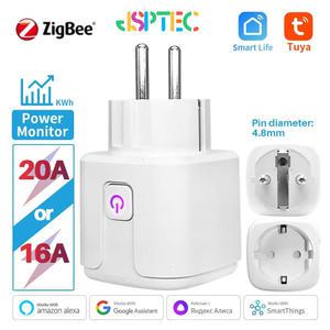 오네이 20A ZIGBEE POWER LOGIC 기능 타이밍 EU 포함 얀덱스를 모니터링 음성 구글 플러그 알렉사 TUYA 통한 스마트 소켓 제어