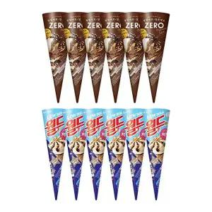 [롯데웰푸드]제로 티라미수콘 x6 + 저당 월드콘 바닐라 x6