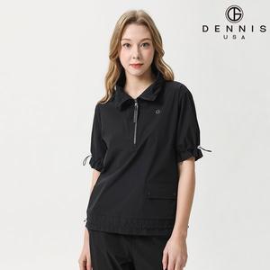 [데니스골프][DENNIS] 25SS신상 여성 스윙 플로우핏 아노락 반팔 블랙_FAQMLJP671