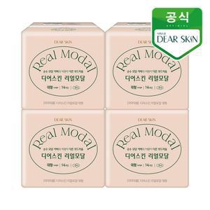 깨끗한나라 생리대 디어스킨 리얼모달 대형 뉴 14P 4개