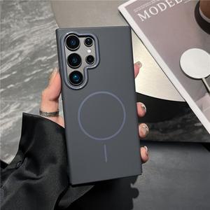 갤럭시탭펜슬 호환 삼성 갤럭시 S25 울트라 자석 뒷면 커버에 대한 고급 PC Magsafe 무선 충전 방지 케이스