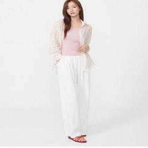 [플라스틱아일랜드]밴딩 와이드팬츠 PR2WP132
