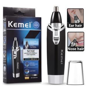 Kemei- 전기 코 헤어 트리머 남성용 안전한 얼굴 관리 면도기 세척 귀 제모 기계