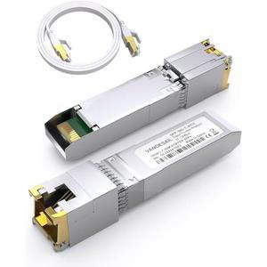 반데사일 1팩 10GBase-T SFP to RJ45 트랜시버, 10G 구리 이더넷 모듈, 인텔, Cat6a/Cat7/Cat8 모듈 1m/3FT Cat8 케이블 과 호환되는 10Gb 어댑터
