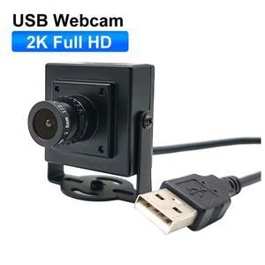 120도 광각 2.8mm 미니 소형 2K HD PC 웹캠 플매트 카펫 러그 앤 플레이 30fps 2560x1440 고속 비디오 라이