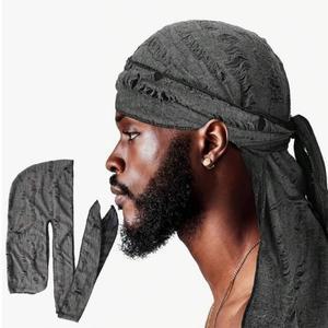 새로운 빈티지 홀 코튼 Durag 머리띠 남여 힙합 두건 긴 꼬리 해적 모자 남성용 트렌디 헤드 랩 사이클링
