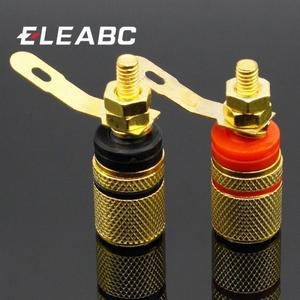 2pcs 골드 도금 앰프 스피커 터미널 바인딩 포스트 바나나 플러그 소켓 커넥터 4mm 적합