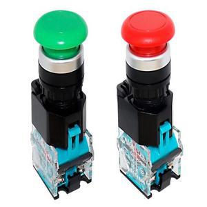 1pc LA38-11M 22mm 660V 10A 1NO 1NC DPST 접점 적색 그린 캡 헤드 순간 누름 버튼 스위치