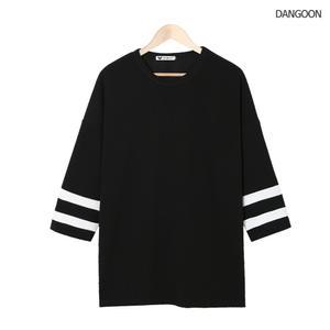 [단군] 두줄 오버핏 7부 티셔츠/남자티셔츠/반팔티
