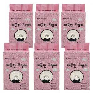 깨끗한고양이 두부모래 벤토입자 7L 6개 국내산 미요