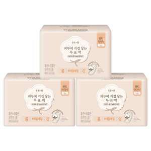 좋은느낌 유기농순면 무표백 라이너, 롱, 27매, 3개