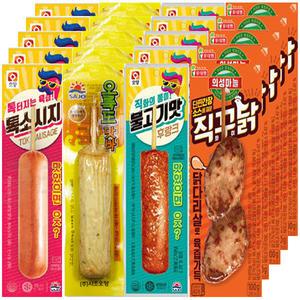 불고기맛후랑크+톡소시지+오륙도맛바+의성마늘 직꾸닭100g 5개씩 20개/편의점 핫바 소세지