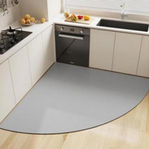 L자 80x80cm 미끄럼방지 주방 코너 발매트 규조토