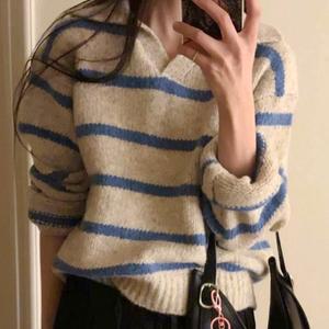 도톰니트 투톤 기획상품 오픈카라 베블루 인기