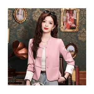 여자 정장 자켓 새로운 트렌치코트 봄가을 스탠드 칼라 커프스 상의 원픽1