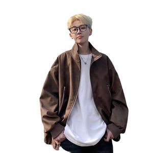 남자점퍼 블루종항공 항공 점퍼 브라운 가죽 아우터 가을 더블 지퍼 빈티지 시크 루즈핏 푸 재킷 원템3