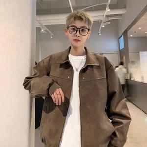 남자점퍼 블루종항공 항공 점퍼 크린핏 가죽 아우터 봄가을 복고풍 팝 스트리트 박시 재킷 원템3