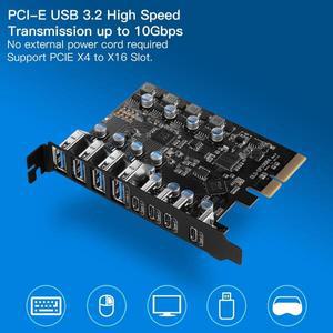 데스크탑용 고속 확장 카드, PCIE X4 to USB 3.2, 타입 A 및 C 포트, 20Gbps