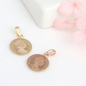 미니아트 14K GOLD 로즈골드 엘리자베스 코인 펜던트 2종