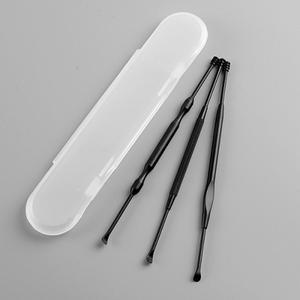 스텐 양면 나선형 평두형 귀이개 귀후비개 3p(블랙)