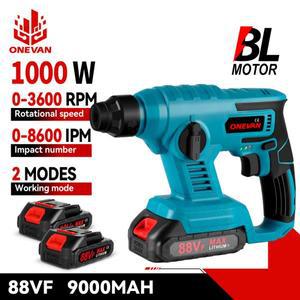 ONEVAN 1000W 전기 해머 8600IMP 다기능 무선 임팩트 드릴 Makita 18V 배터리 용 충전식 공구