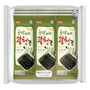 [삼육김본사] 들기름으로 구운 광천김 도시락김 4g, 90봉