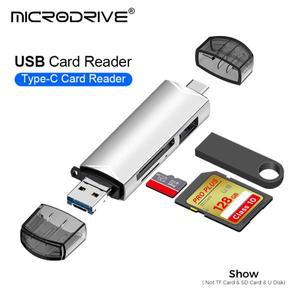 6in 1 마이크로 USB 유형 C 어댑터 TF SD 카드 리더기 Macbook 용 USB-C 메모리 Samsung Huawei XiaoMi 노