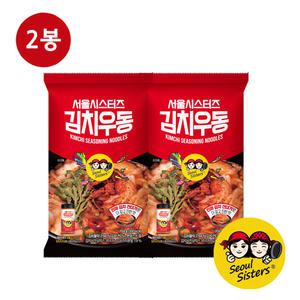 서울시스터즈 김치우동 봉지면 밀키트 캠핑용 얼큰 캠핑요리, 204g, 2봉