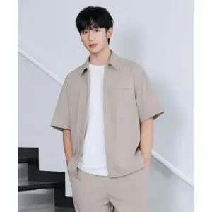 마인드브리지 스트링 오버핏 반팔 셔츠 3color S8