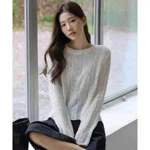 FRENCHCHIC 루크 라운드 시스루 니트