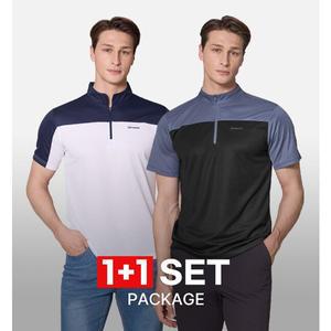 1+1 이지바이 아이스헌터 남성 반팔 집업티셔츠(M5OPST05)