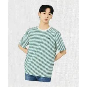 게스 ON 유니 세미오버핏 싱글 스트라이프 반팔티 NP2KE407 half_NP2KE407 701835