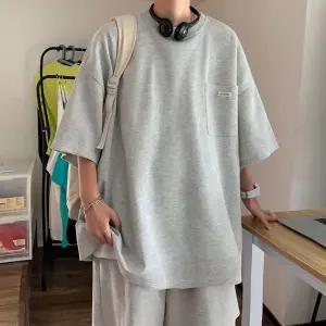 세트 st 무지 오버핏 반팔 데일리룩 트레이닝 반바지