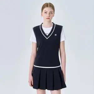 [휠라](강남점)[FILA] 면혼방 피케 브이넥 베스트 원피스 (FS2OPG2361F_INA)