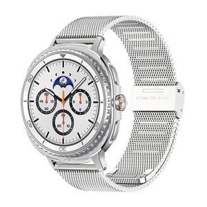 삼성 갤럭시 워치 8 클래식 46mm, 40mm 44mm용 메탈 스트랩, 커브드 엔드 밴드