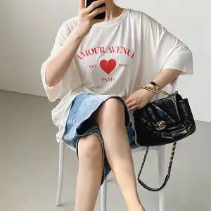 하트 에비뉴 쿨스판 오버핏 롱티셔츠