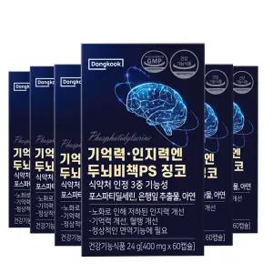 동국헬스케어홀딩스 두뇌비책 PS 400mg x 60캡슐 6개