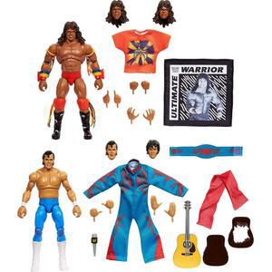 마텔 WWE 콜리세움 컬렉션 액션 피규어 2팩, 얼티밋 워리어 & 혼키 통크 맨 6인치 수집품 및 교환 가능한 부품 액세서리 세트
