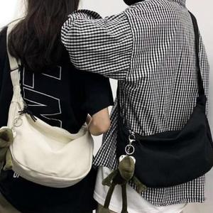 크로스 에코캔버스 반달 호보백 인쇄가능 학생 숄더 남성 여성 캐주얼 보조가방