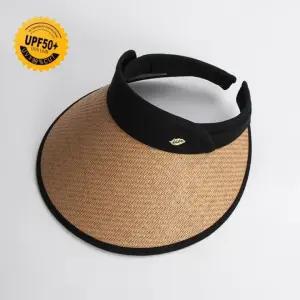 나뭇잎 썬캡 챙길이 Leaf 여름철 12cm UV 자외선차단 여성 모자 고급 돌돌이