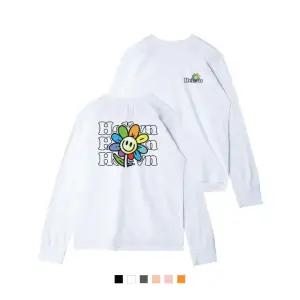 H/V RAINBOW FLOWER 옆트임 긴팔 티셔츠 (STL2-5HV068)
