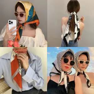 봄가을 고급 실크스카프 70x70 사각스카프