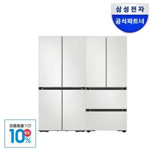 삼성전자 비스포크 4도어 냉장고 김냉세트 키친핏MAX RM70F64R1A+RK70F42M2A 1060리터 ALL코타화이트