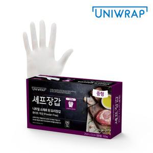 유니랩 니트릴 셰프장갑 화이트 중형 100매