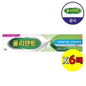 [폴리덴트] 의치부착재 70gx6개 (무향)