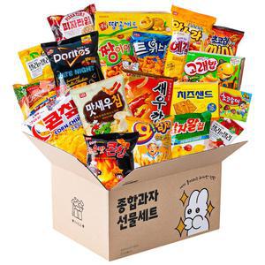 (풍성한선물) 입맛저격 종합과자 선물박스 2호 / 학교 간식 사무실 단체 과자세트 생일