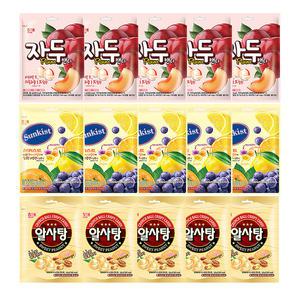 해태 자두캔디 130g+알사탕 126g+썬키스트캔디 125gx각5개(총15개)